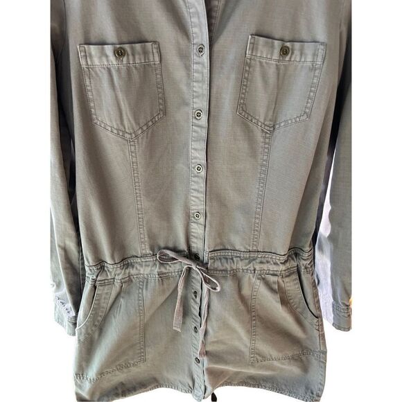 Quick Silver Women’s Dress Army Green SZ M Waist Drawstring Long Sleeves or 1/4 - Picture 14 of 16